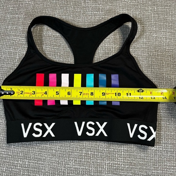 Victoria’s Secret sports bra, size medium. Black and multicolored. - Picture 7 of 9